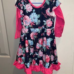 EUC TwirlingTushys long sleeve floral dress. Size 6